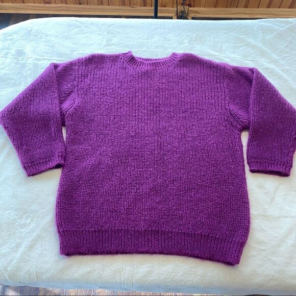 Andrea Jovine Purple Crew Neck Oversized Sweater Size Large - Picture 1 of 7
